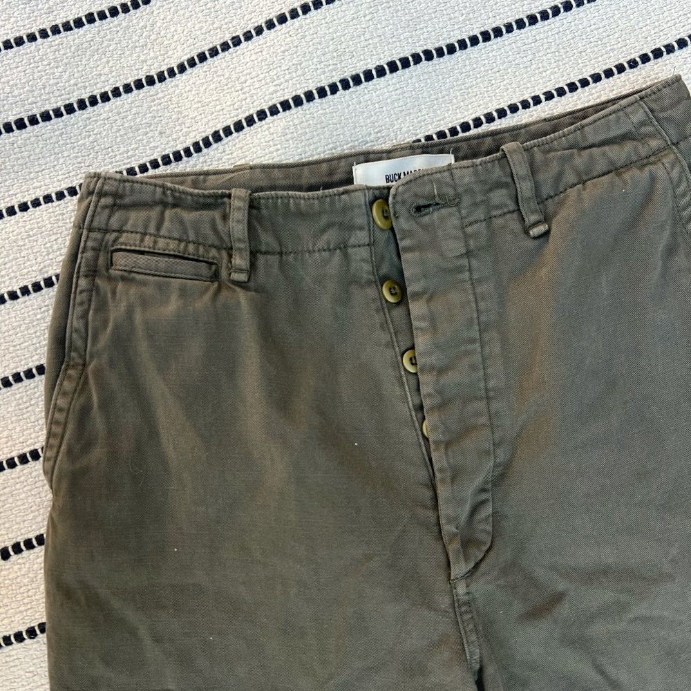 Buck Mason Baja Twill Field Chino Olive Green Pants Size 28